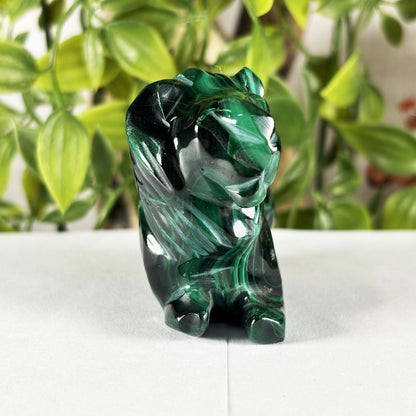 Malachite Gemstone Lion Figurine - Gem Avenue Retail