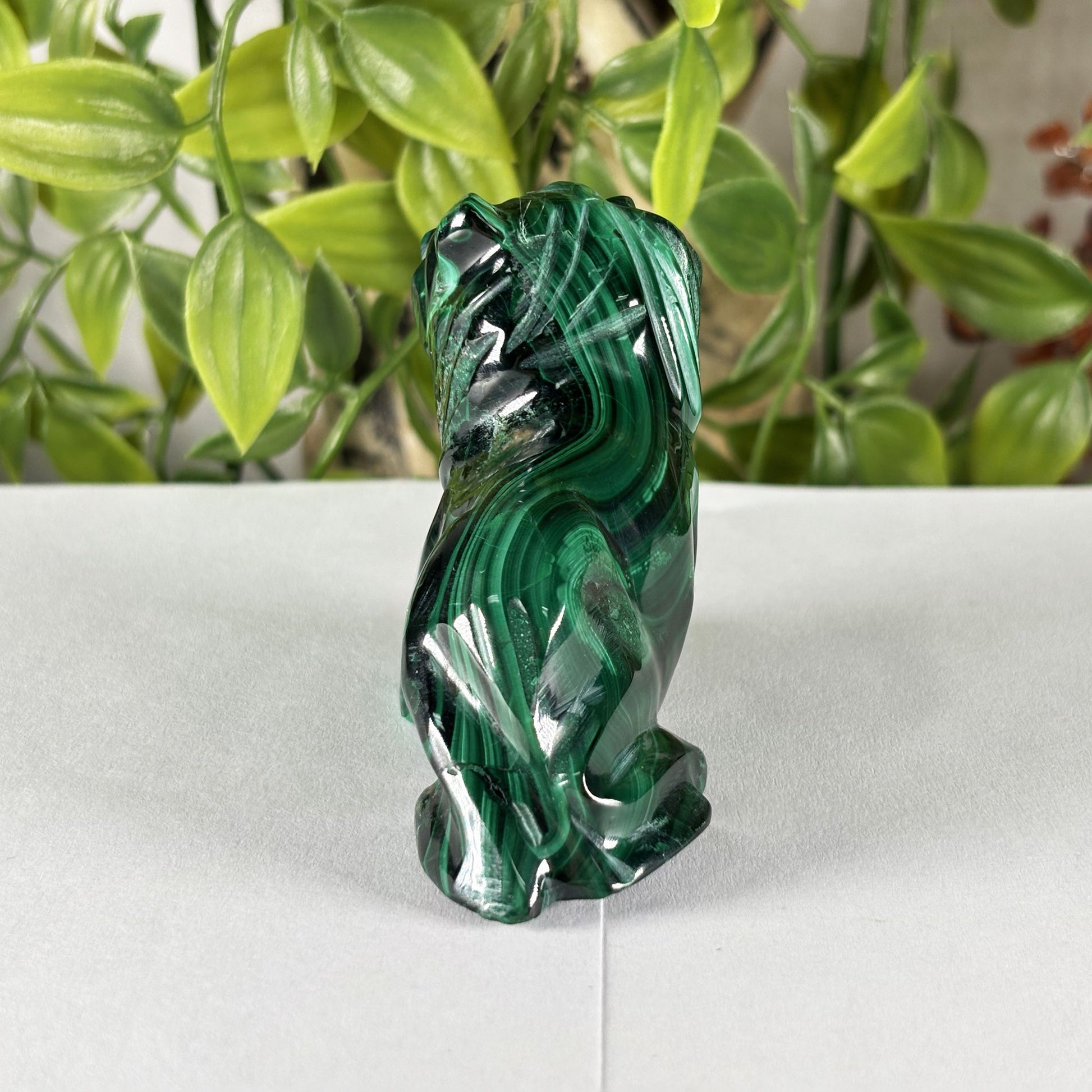 Malachite Gemstone Lion Figurine - Gem Avenue Retail