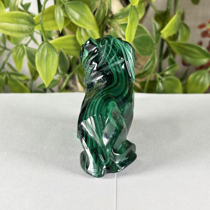 Malachite Gemstone Lion Figurine - Gem Avenue Retail