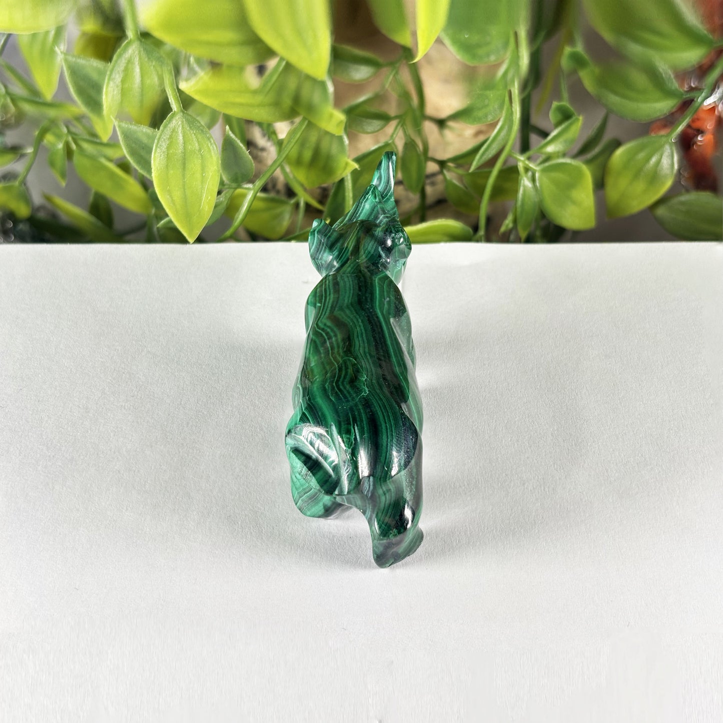 Malachite Rhino Carving - Gem Avenue Retail