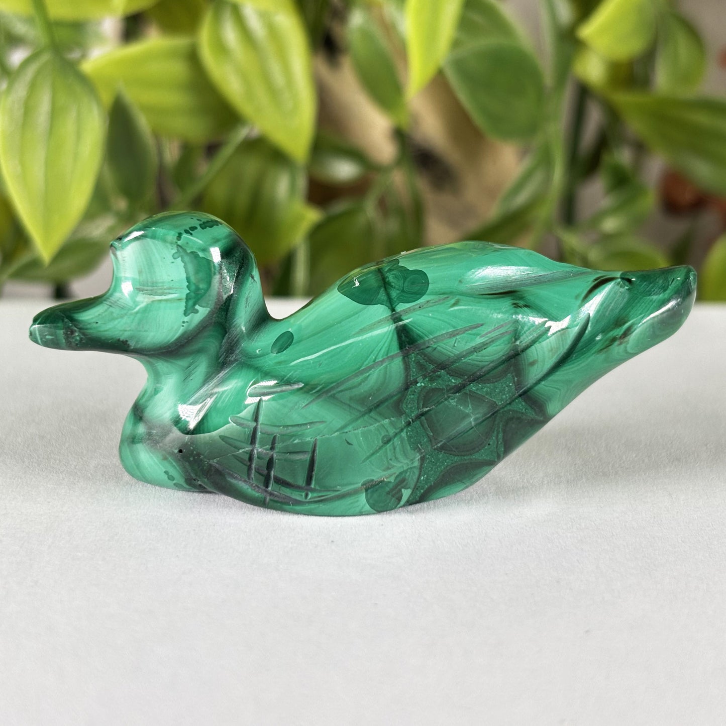 Malachite Duck Carving  - Gem Avenue Retail