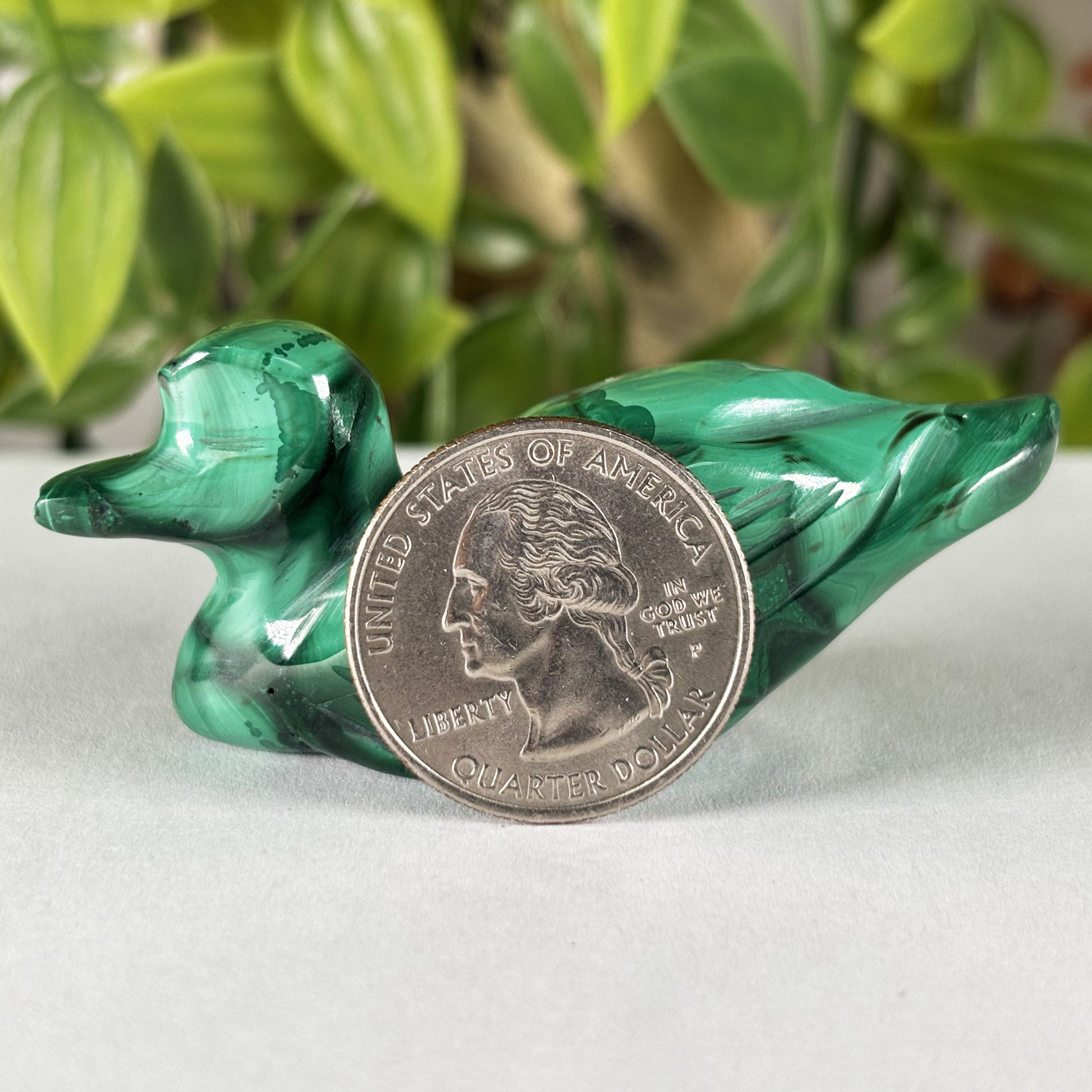 Malachite Duck Carving  - Gem Avenue Retail