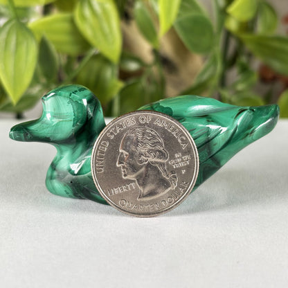 Malachite Duck Carving  - Gem Avenue Retail