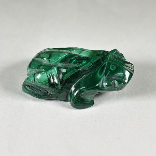 Malachite Frog Carving - Gem Avenue Retail