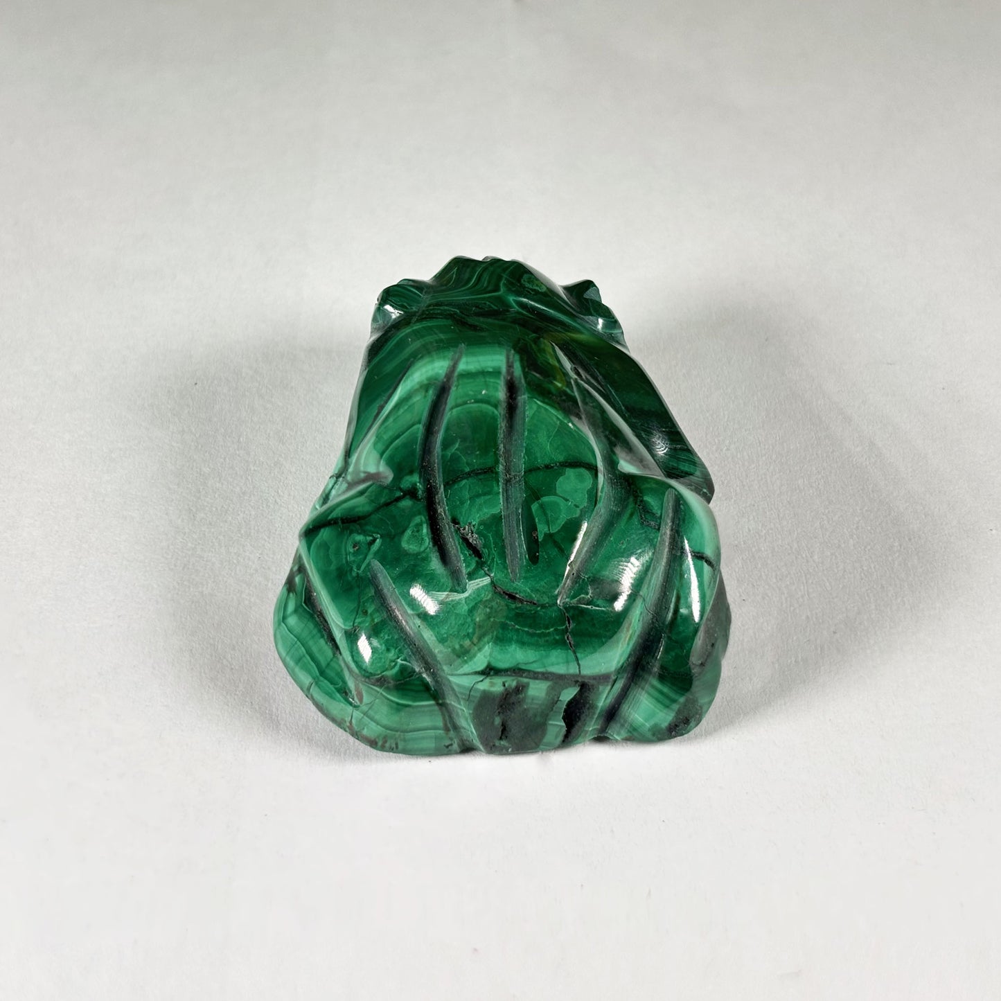 Malachite Frog Carving - Gem Avenue Retail