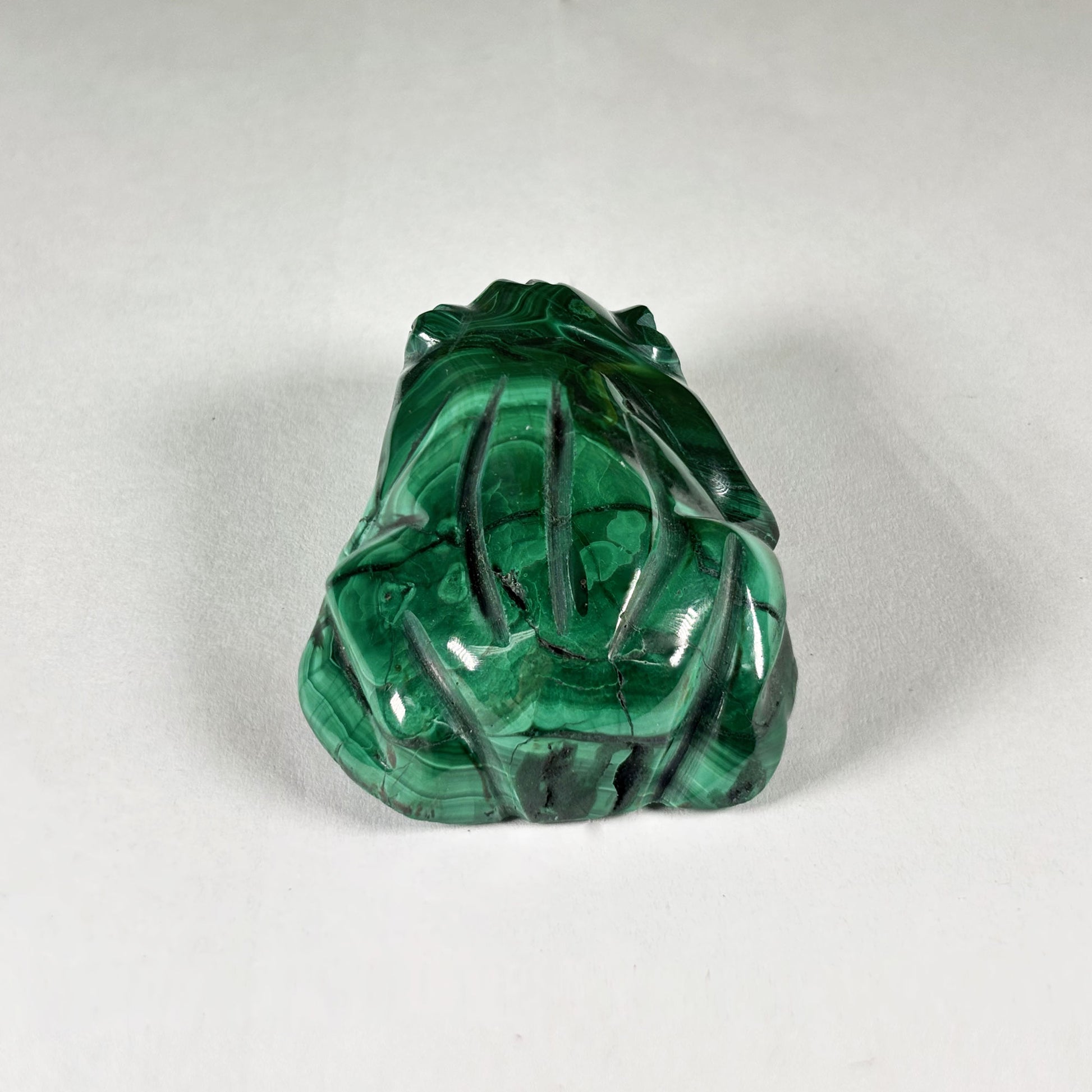 Malachite Frog Carving - Gem Avenue Retail