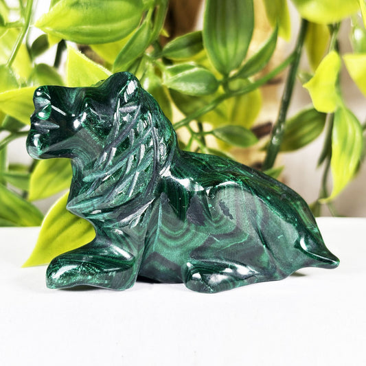 Malachite Lion Crystal Animal Figurine -  Gem Avenue Retail