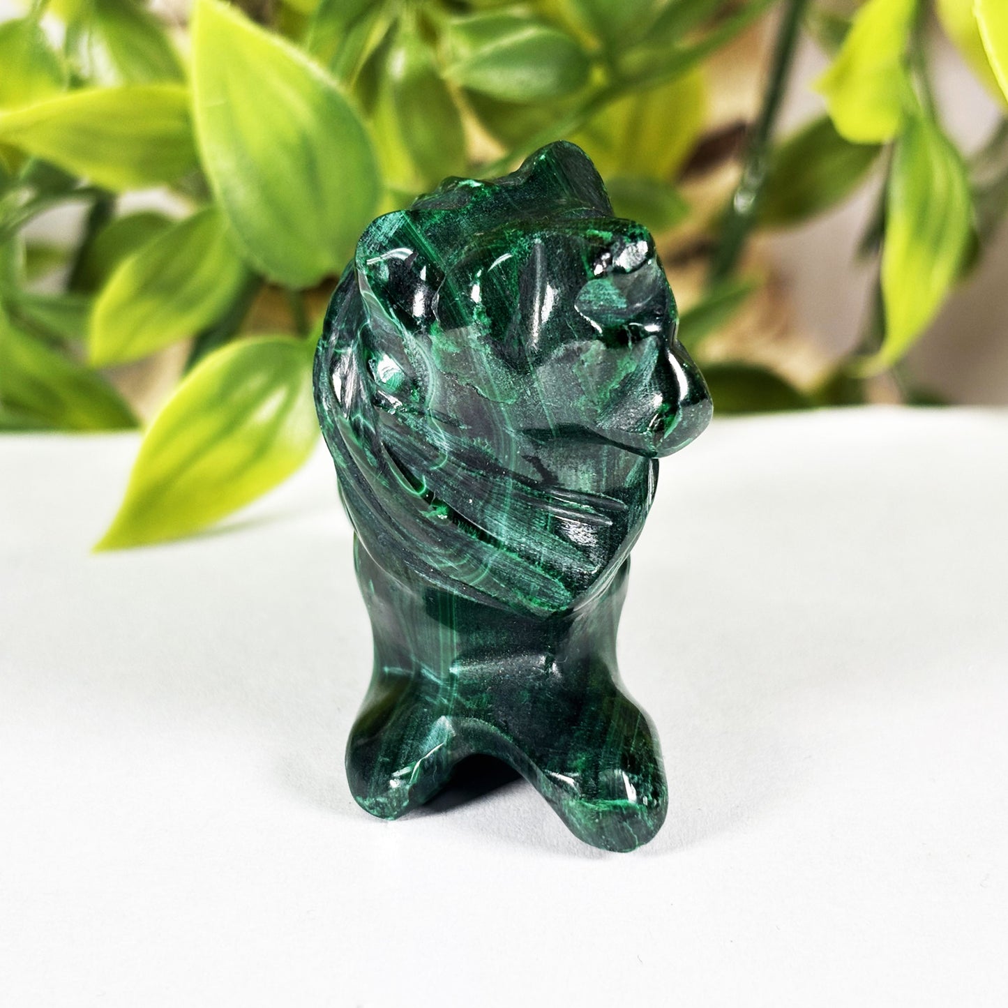Malachite Lion Crystal Animal Figurine -  Gem Avenue Retail