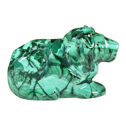 Natural Malachite Lion from Congo 2.25" Polished Crystal Animal Figurine Home Decor