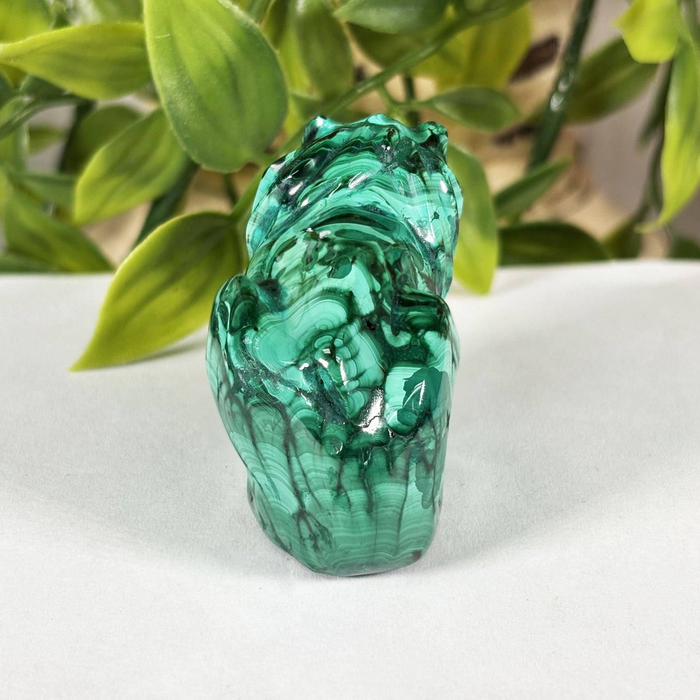 Malachite Lion Crystal Animal Figurine -Gem Avenue Retail