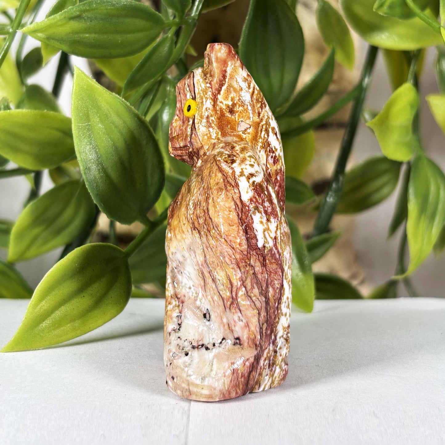 Hand-Carved Soapstone Cat Crystal Figurine Natural Healing Stone Sculpture, Unique Cat Collector Mineral Specimen