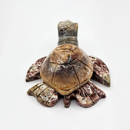 Hand-Carved Soapstone Turtle Crystal Figurine Natural Healing Stone Sculpture, Unique Turtle Animal Totem Mineral Collector Specimen