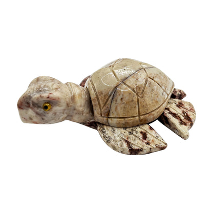 Soapstone Turtle Carving Handcrafted Decorative Animal Figurine