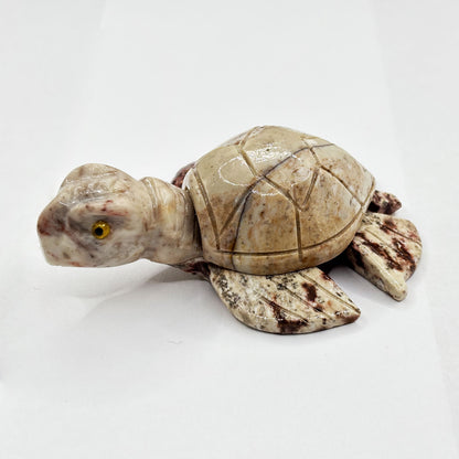 Soapstone Turtle Carving Handcrafted Decorative Animal Figurine