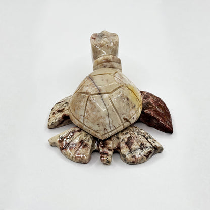 Soapstone Turtle Carving Handcrafted Decorative Animal Figurine
