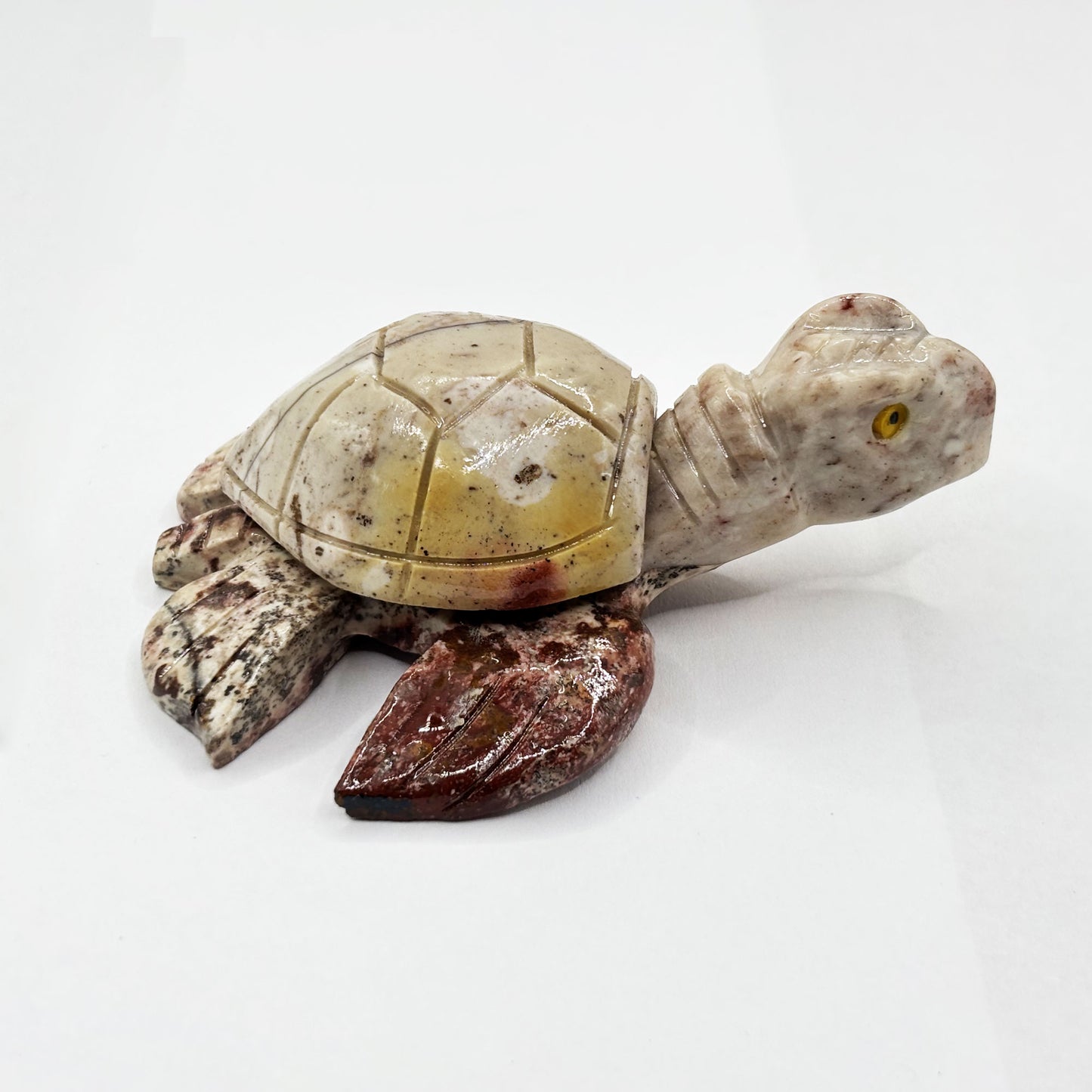 Soapstone Turtle Carving Handcrafted Decorative Animal Figurine