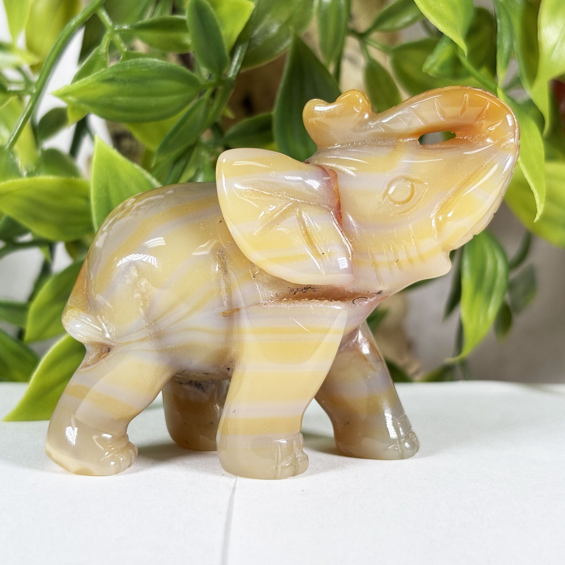 Carnelian Elephant Crystal Figurine - Gem Avenue Retail