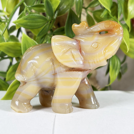 Carnelian Elephant Crystal Figurine - Gem Avenue Retail