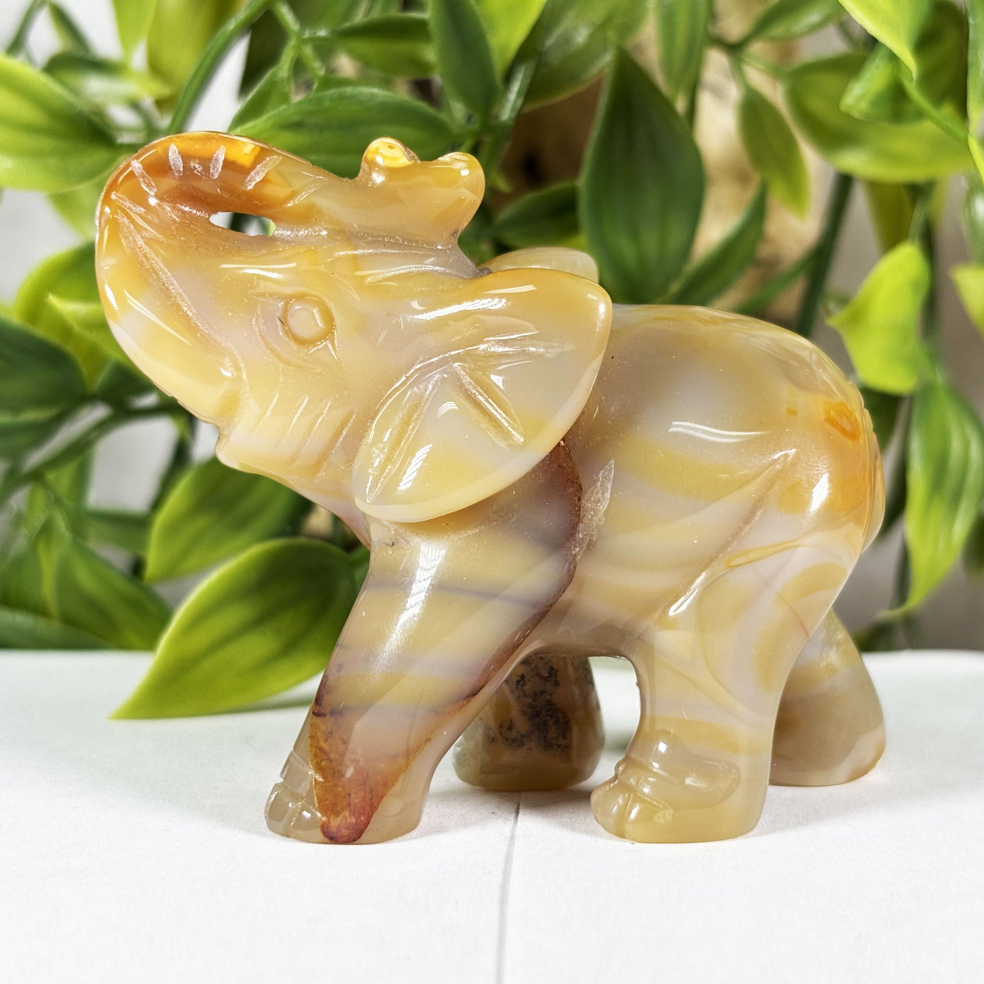 Carnelian Elephant Crystal Figurine - Gem Avenue Retail