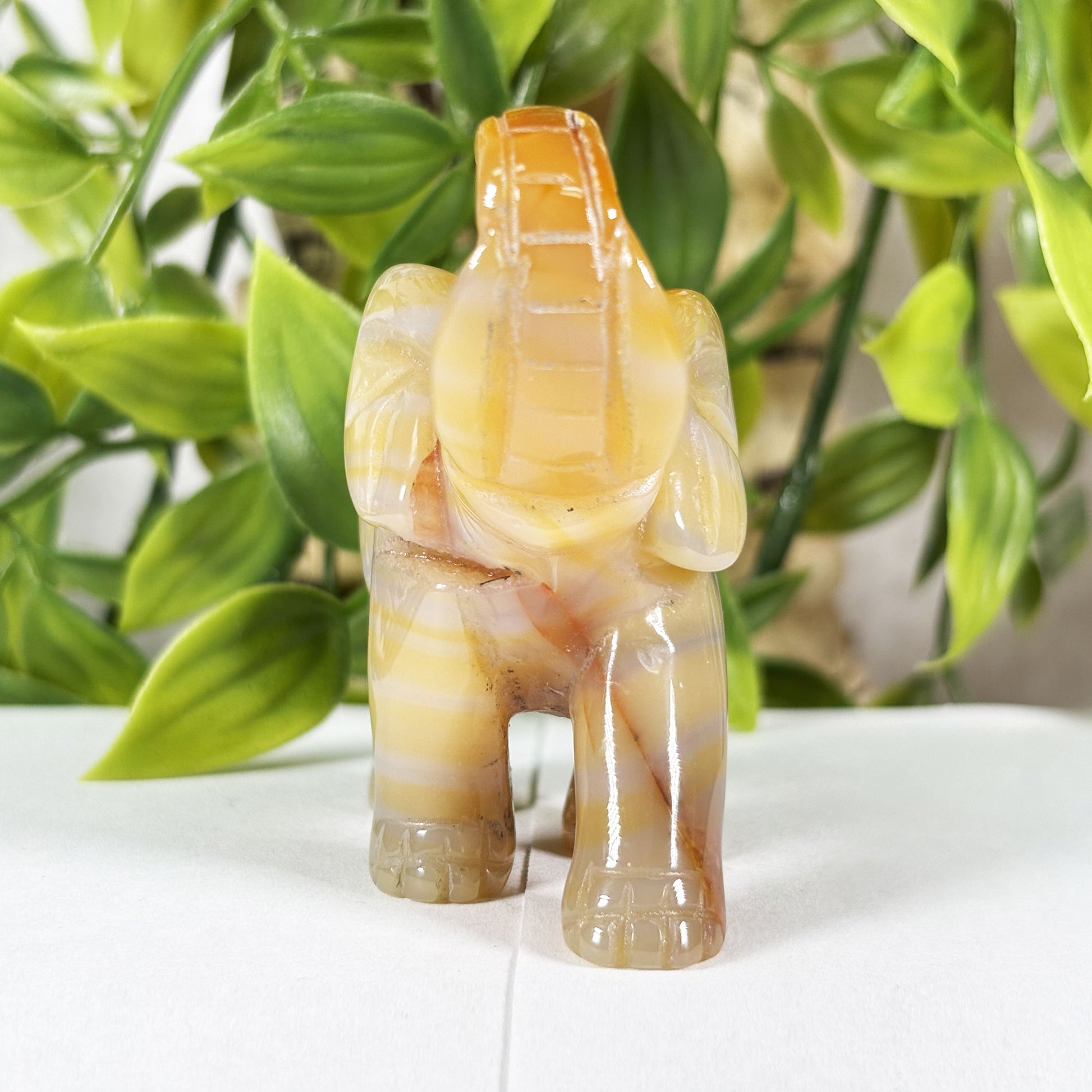 Carnelian Elephant Crystal Figurine - Gem Avenue Retail