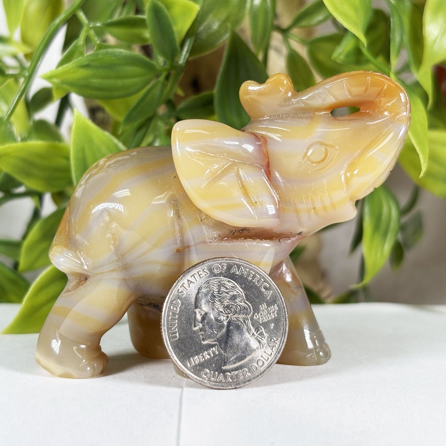 Carnelian Elephant Crystal Figurine - Gem Avenue Retail