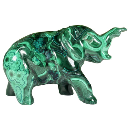 Malachite Gemstone Elephant Figurine - Gem Avenue Retail