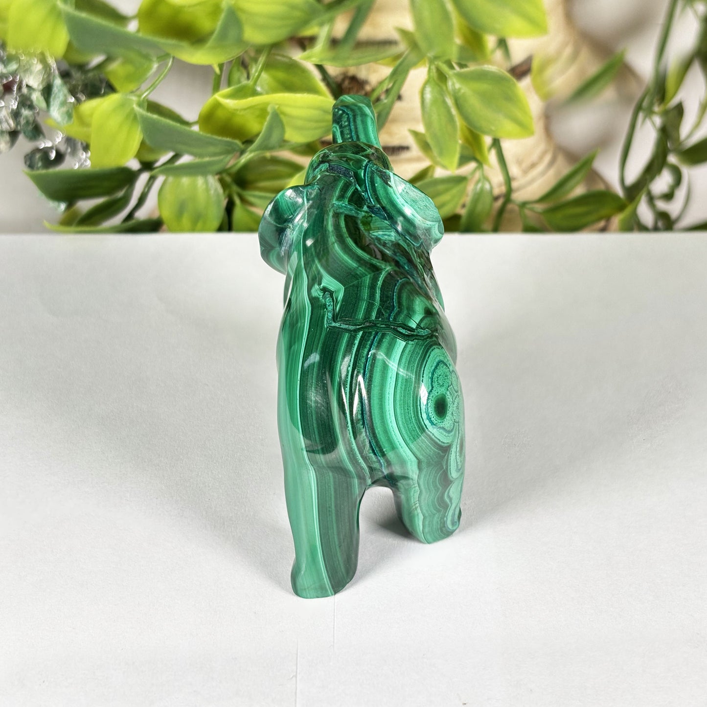 Malachite Gemstone Elephant Figurine - Gem Avenue Retail