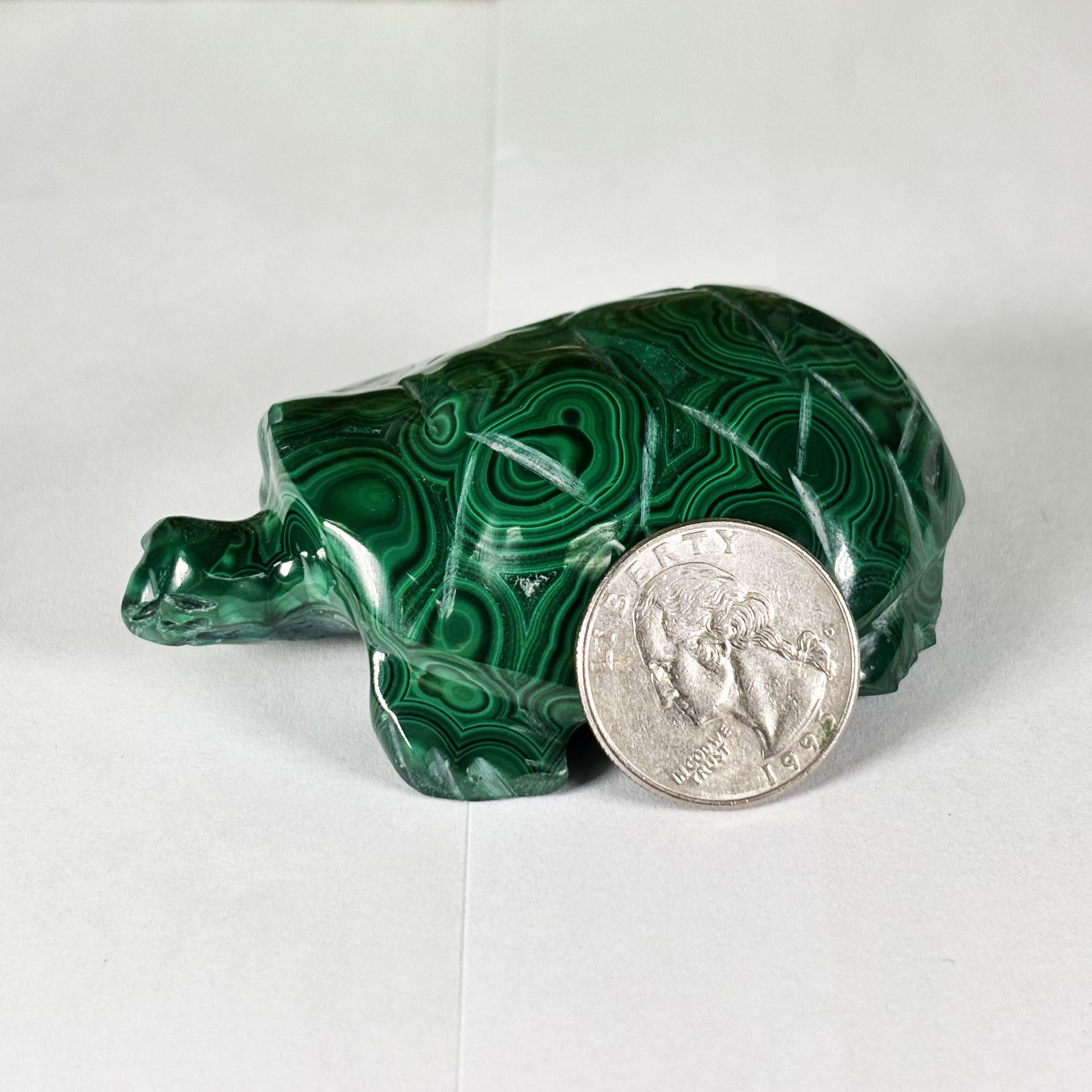 Malachite Gemstone Turtle Figurine - Gem Avenue Retail