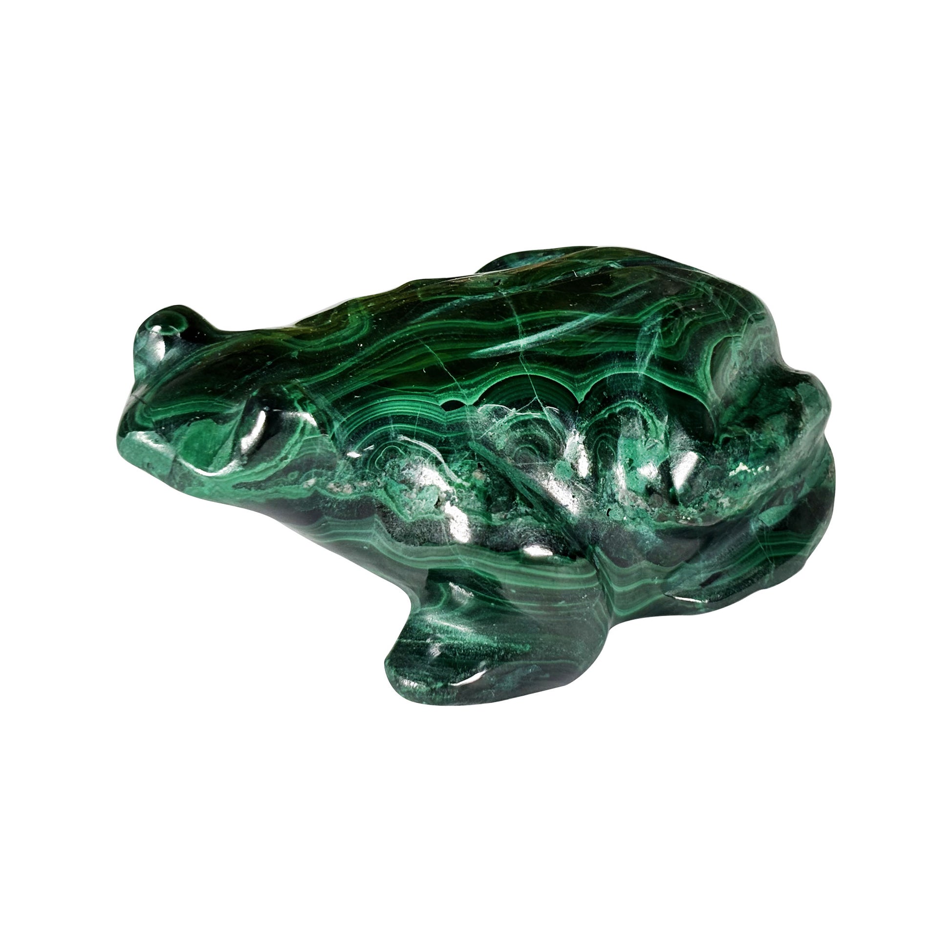 Malachite Gemstone Frog Figurine - Gem Avenue Retail