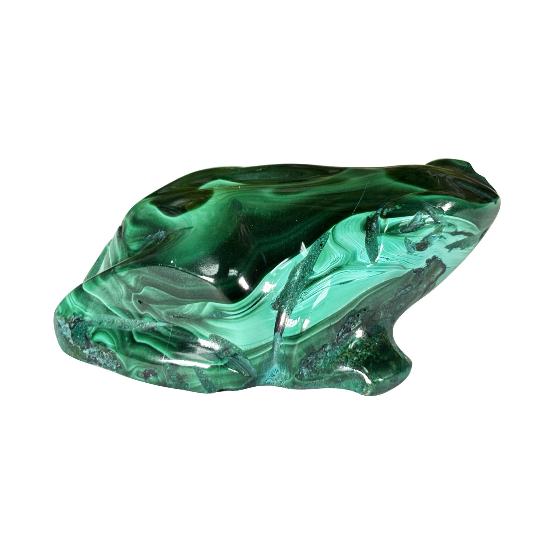 Malachite Gemstone Frog Figurine - Gem Avenue Retail