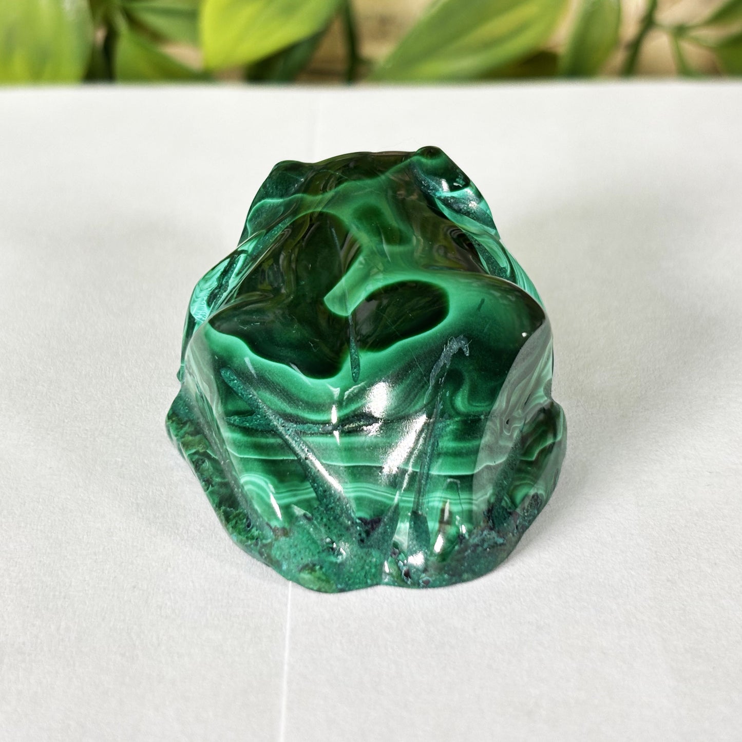 Malachite Gemstone Frog Figurine - Gem Avenue Retail