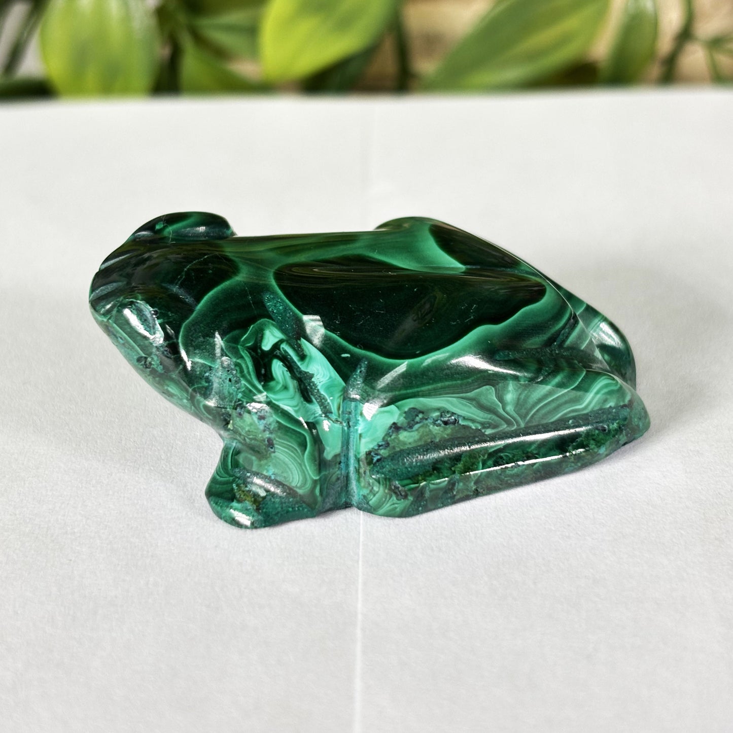 Malachite Gemstone Frog Figurine - Gem Avenue Retail