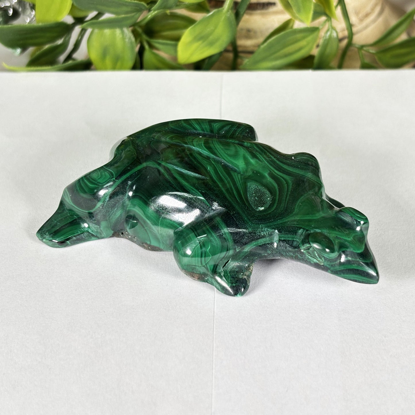 Malachite Crystal Frog Figurine - Gem Avenue Retail