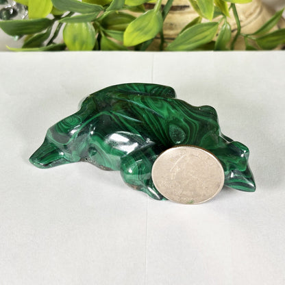 Malachite Crystal Frog Figurine - Gem Avenue Retail