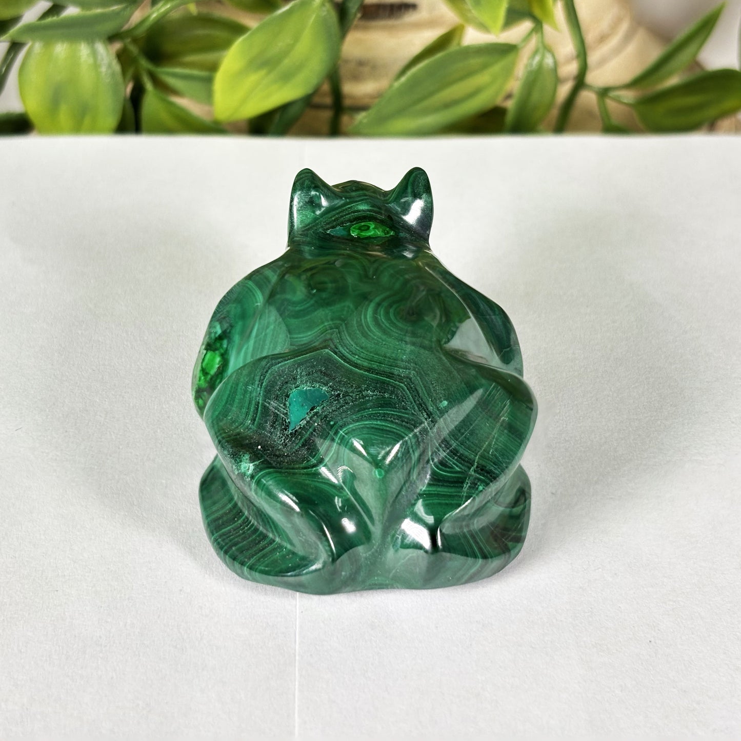 Malachite Crystal Frog Figurine - Gem Avenue Retail