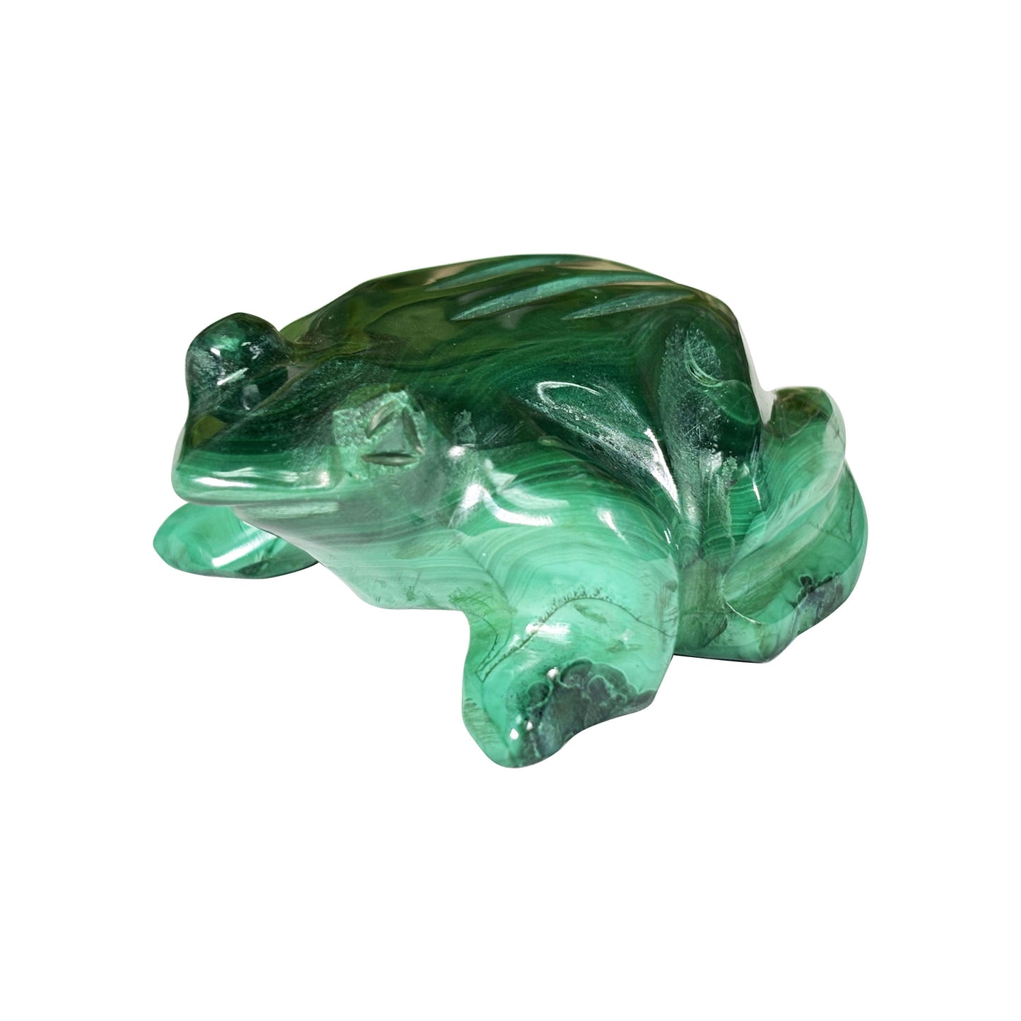 Malachite Crystal Frog Figurine - Gem Avenue Retail