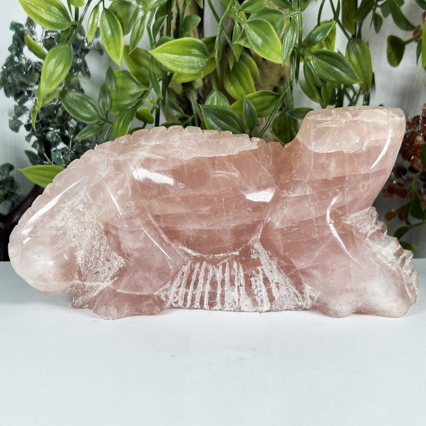 Rose Quartz Lizard Crystal Figurine - Gem Avenue Retail
