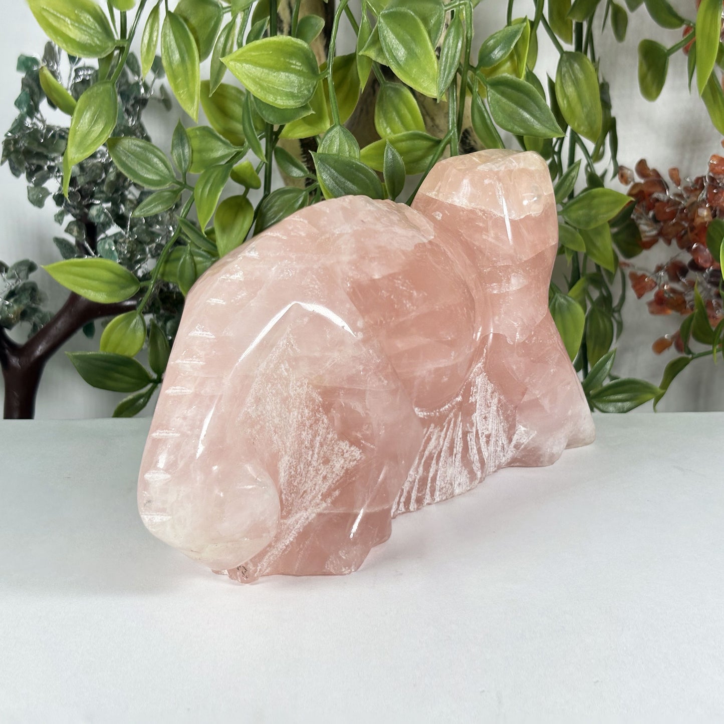 Rose Quartz Lizard Crystal Figurine - Gem Avenue Retail