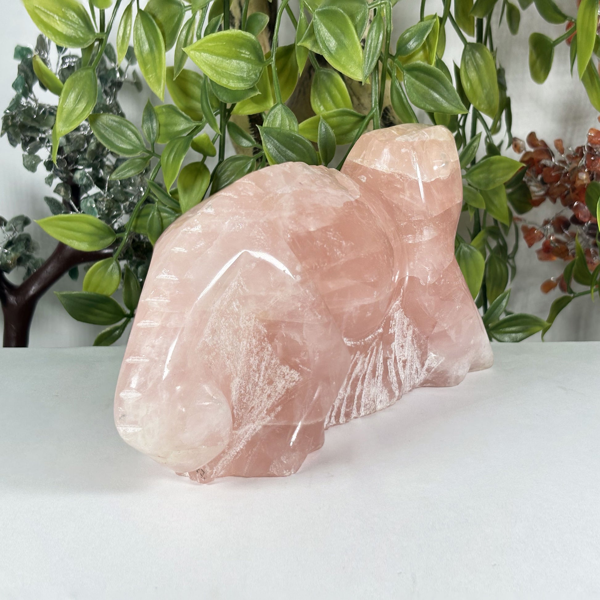 Rose Quartz Lizard Crystal Figurine - Gem Avenue Retail