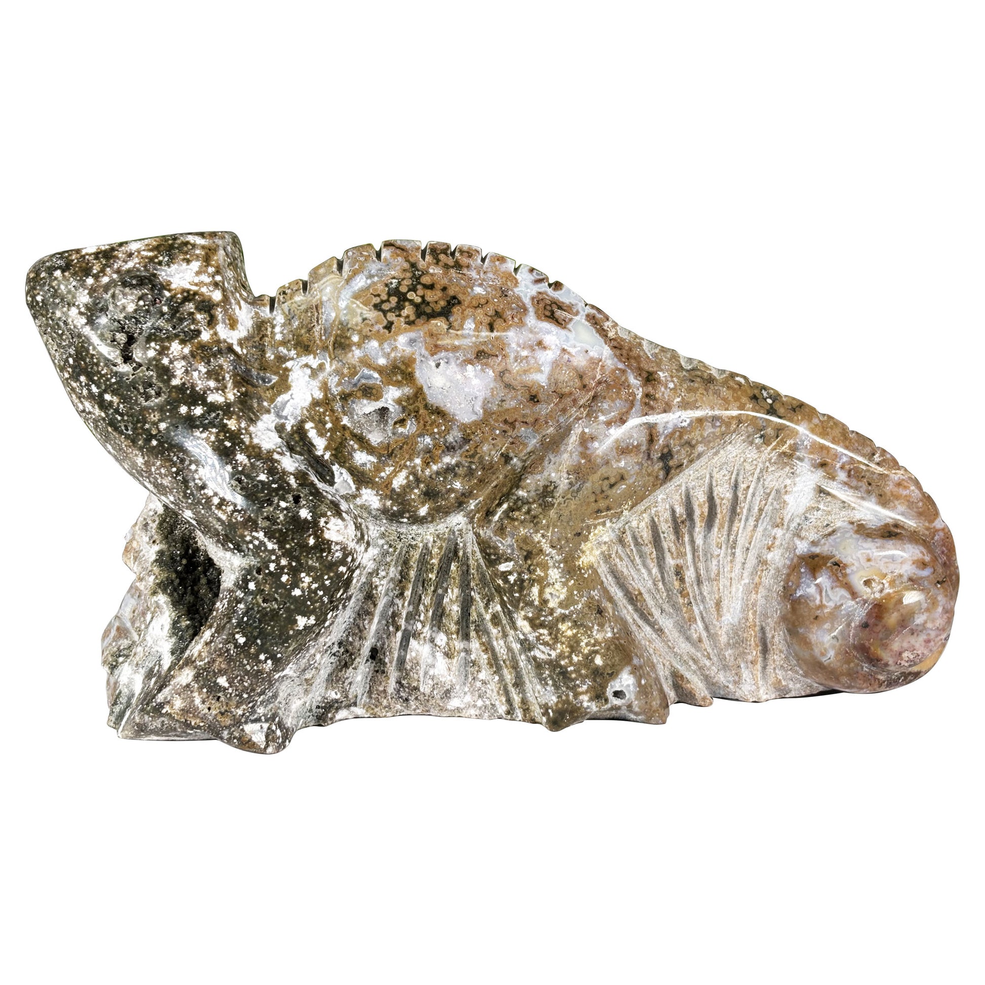 Sea Jasper Gemstone Lizard Figurine - Gem Avenue Retail