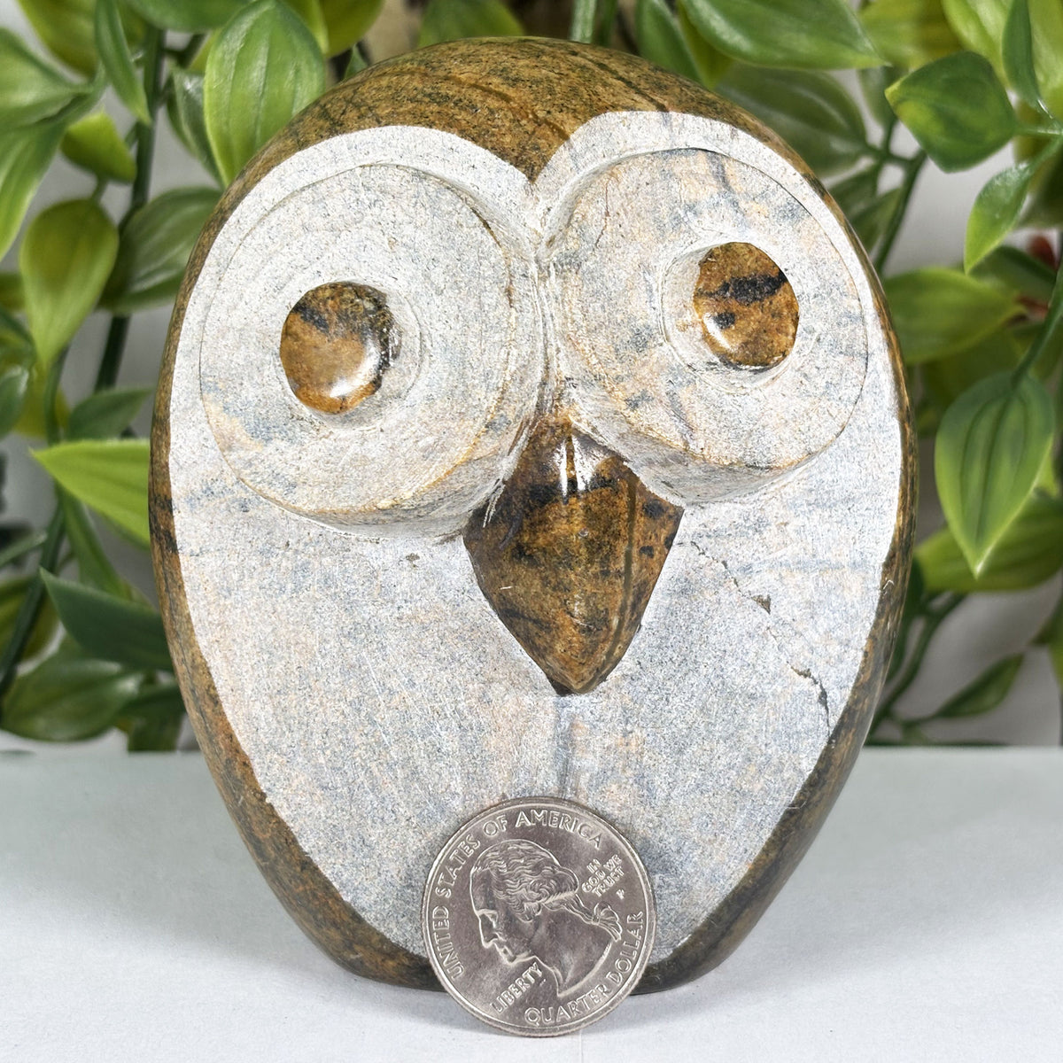 Serpentine Owl Figurine - Gem Avenue 