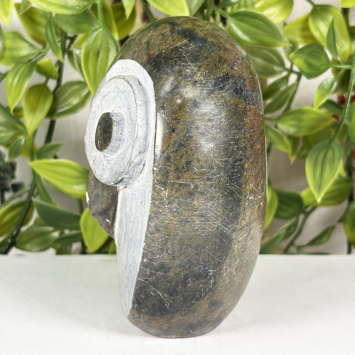 Serpentine Owl Figurine - Gem Avenue 
