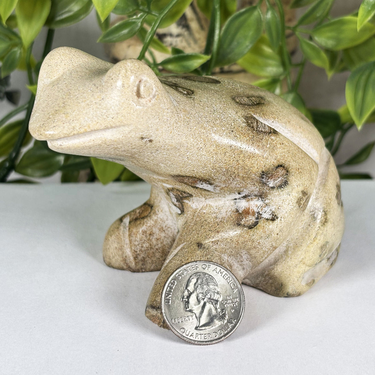 Serpentine Frog Figurine - Gem Avenue