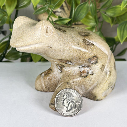 Serpentine Frog Figurine - Gem Avenue