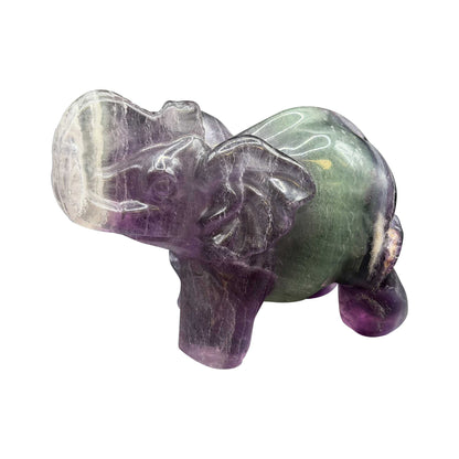 Fluorite Crystal Elephant Figurine - Gem Avenue