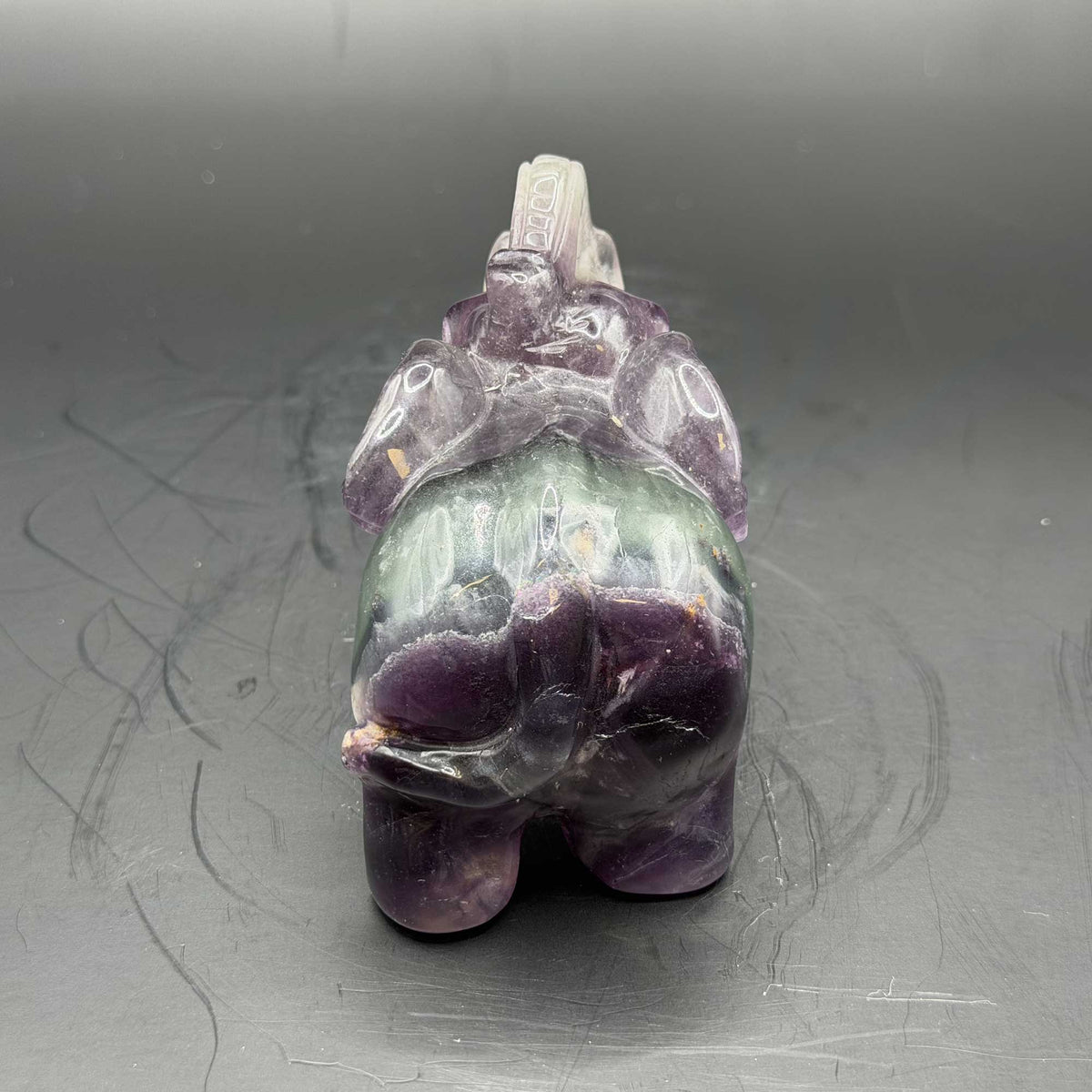 Fluorite Crystal Elephant Figurine - Gem Avenue