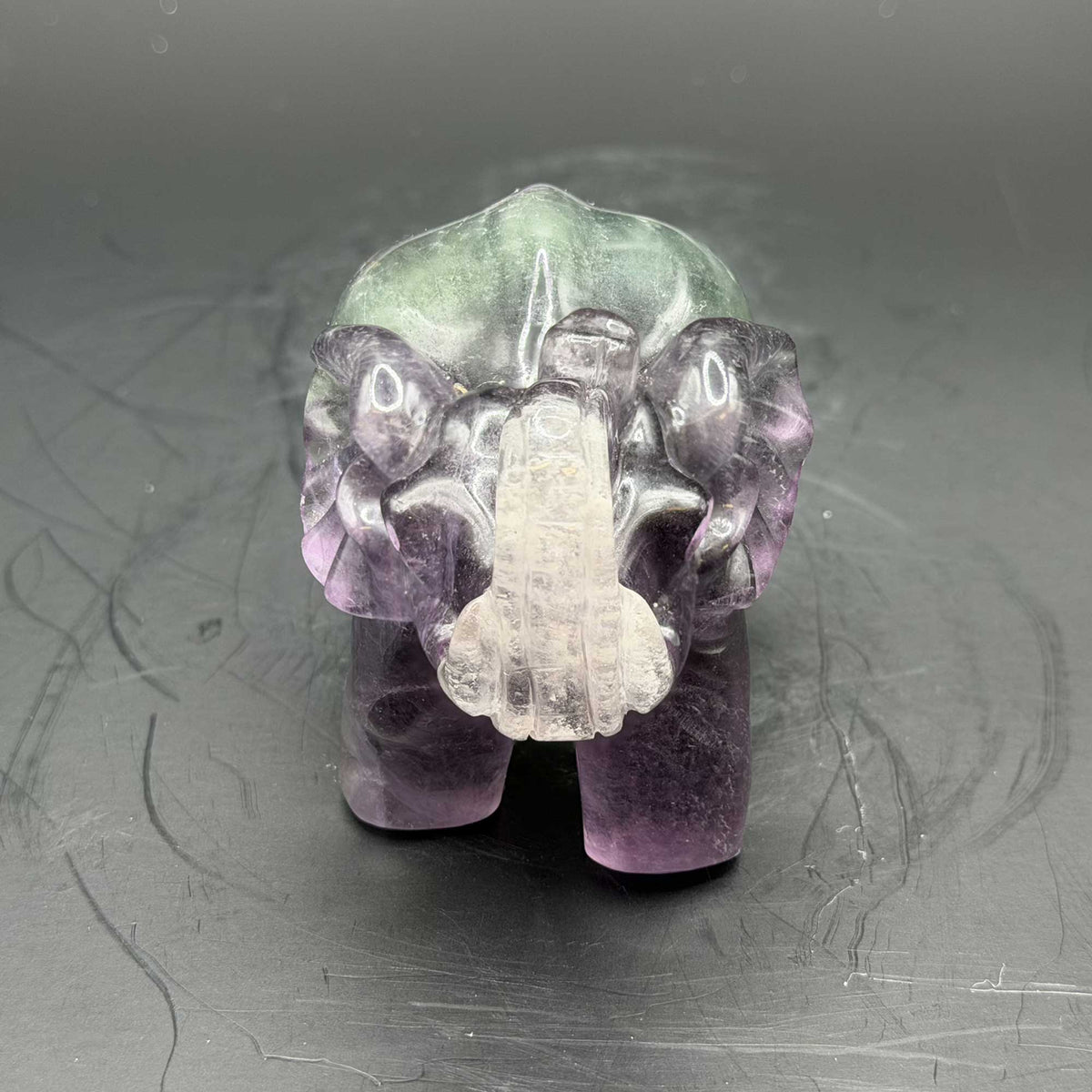 Fluorite Crystal Elephant Figurine - Gem Avenue