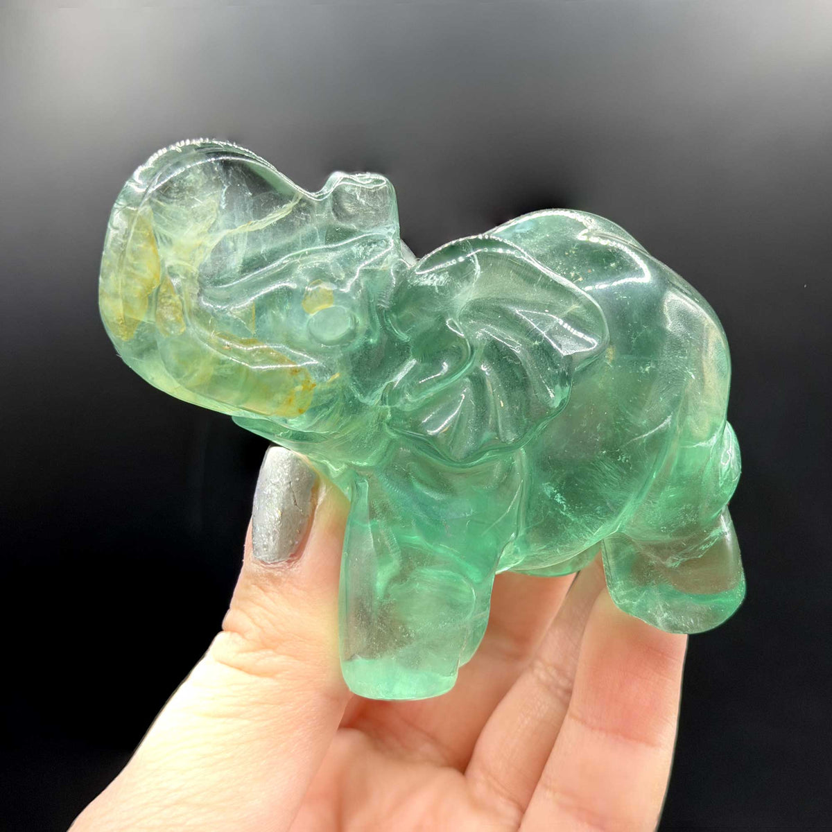 Fluorite Elephant Crystal Figurine - Gem Avenue 