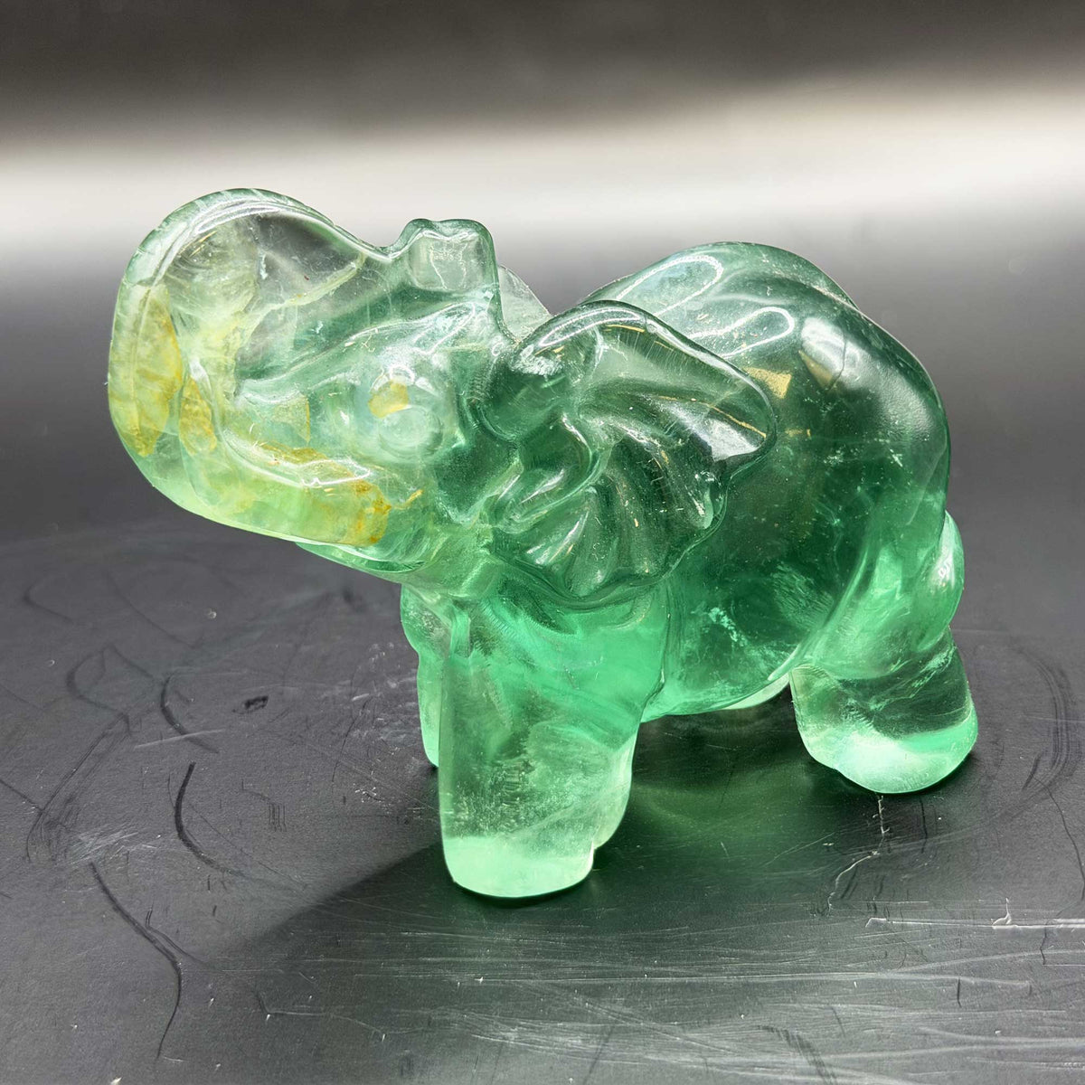 Fluorite Elephant Crystal Figurine - Gem Avenue 