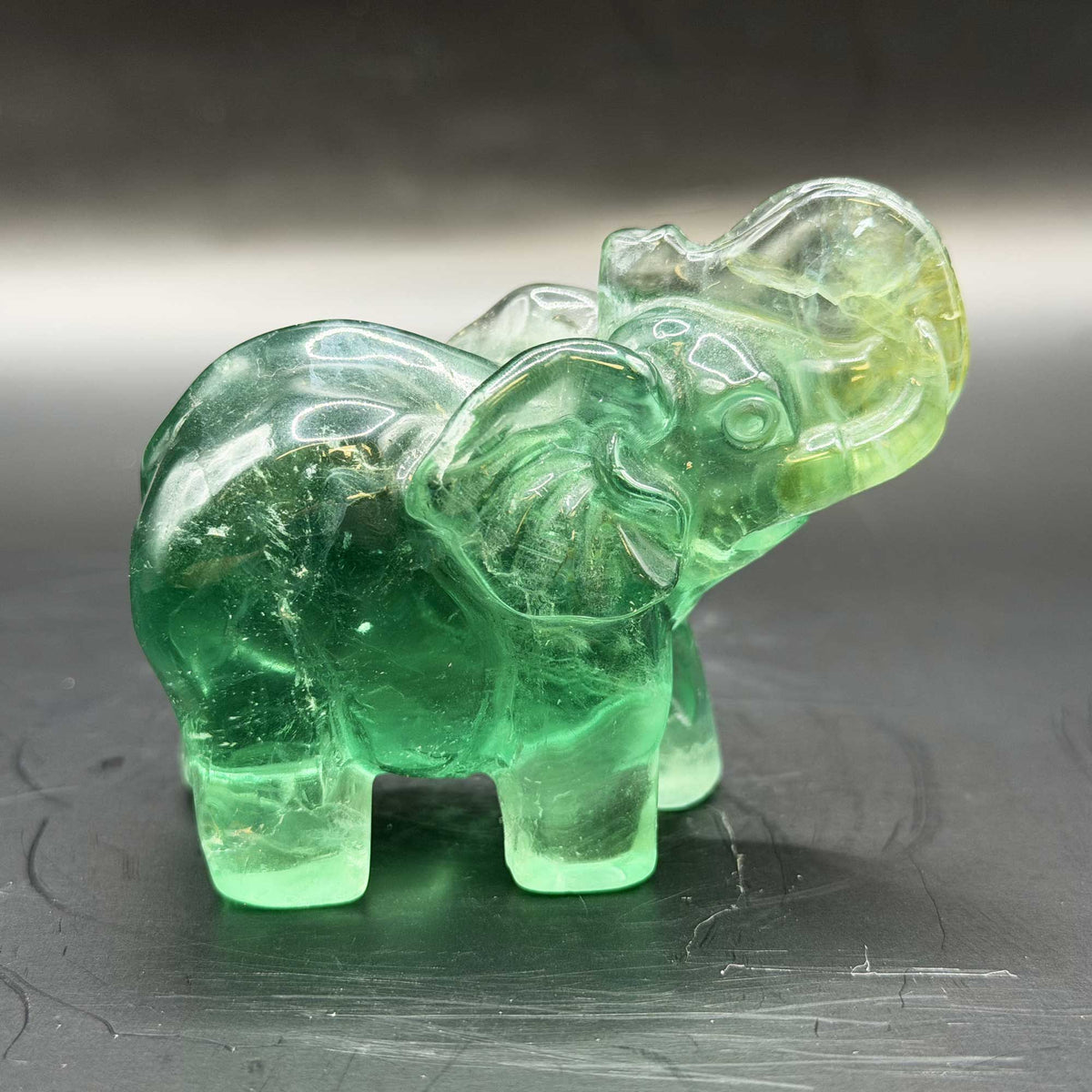 Fluorite Elephant Crystal Figurine - Gem Avenue 